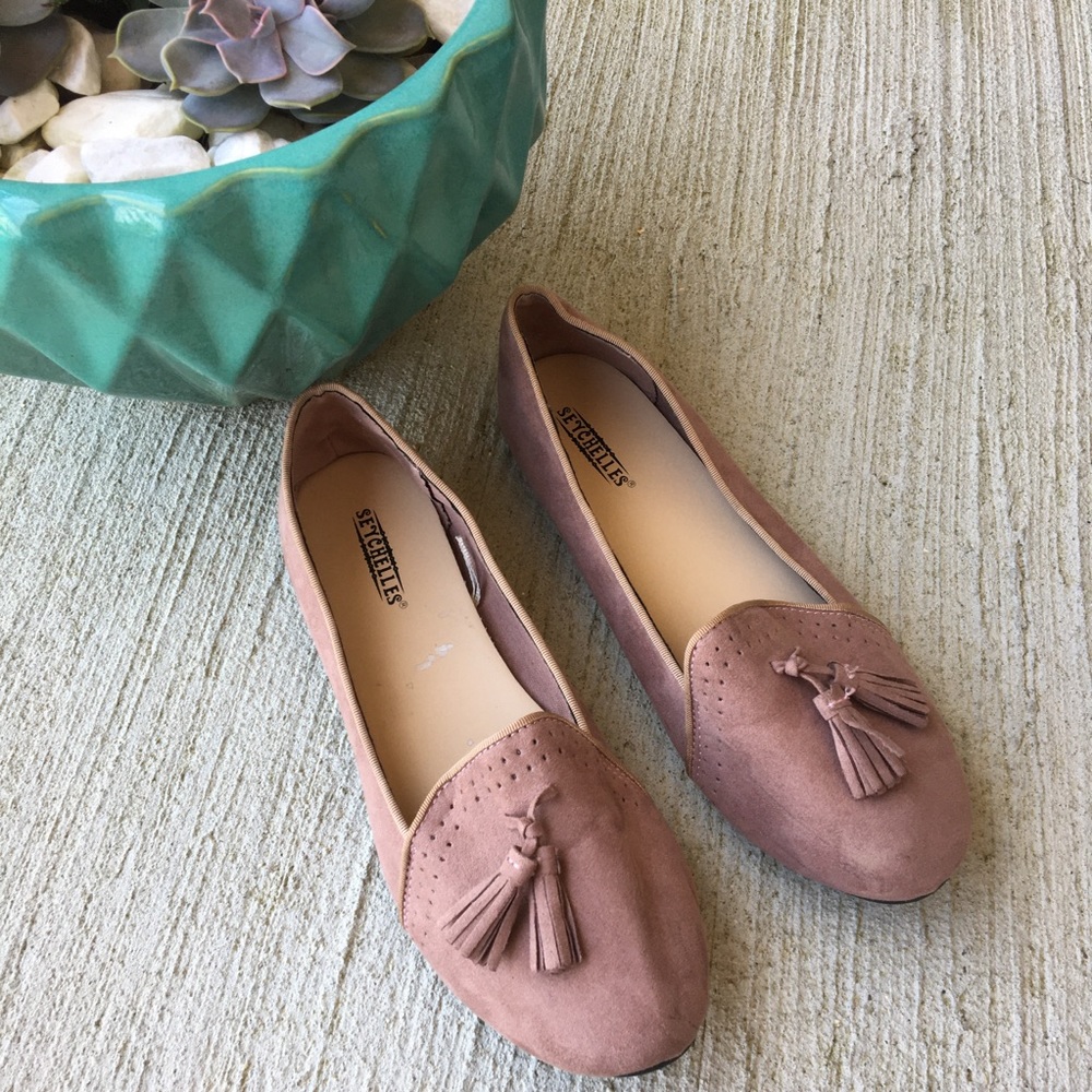 Seychelles mauve round toe flats with tassels 8.5